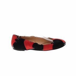 CHARLOTTE OLYMPIA Rare Suede Black Red Ace of Hearts Designer Flats Sz 39.5
